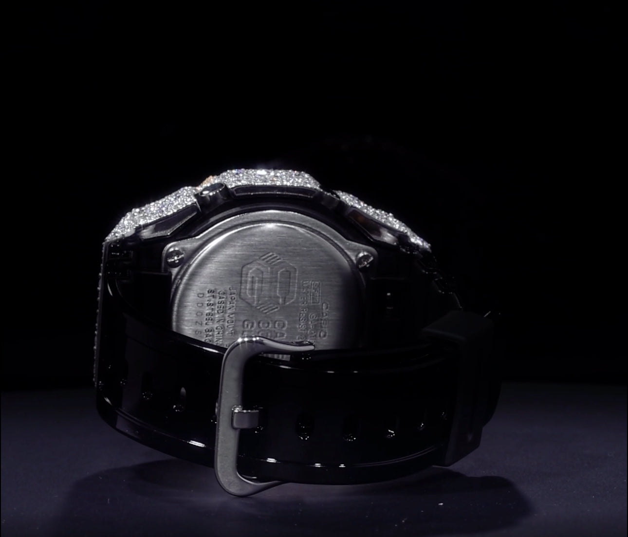 G-Shock GA-2100 men’s watch with a two-tone VVS Moissanite bezel