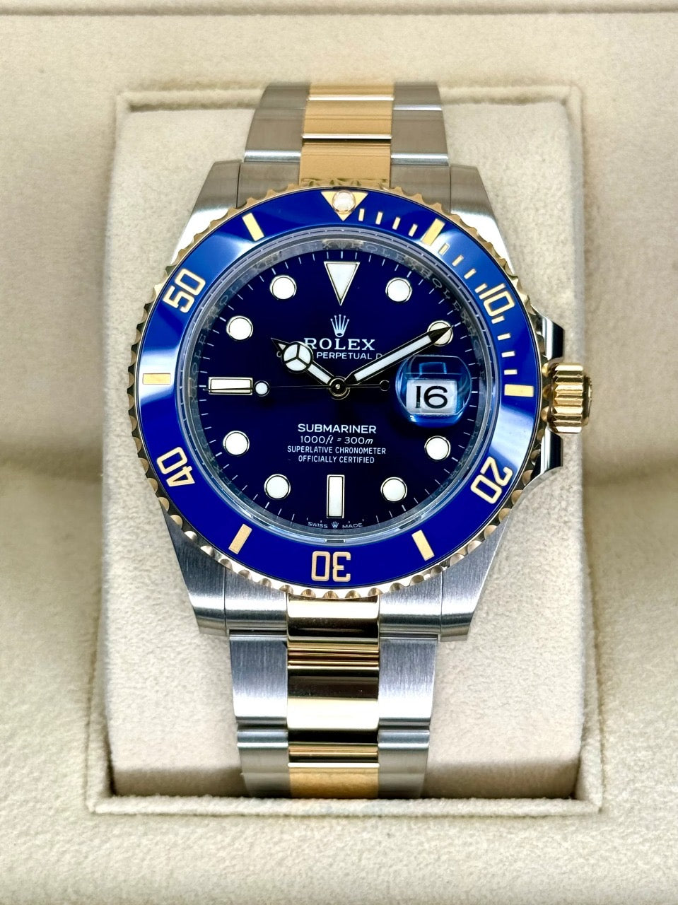 The Rolex 126613LB is a Submariner Date with a 41mm 2024 watch box card