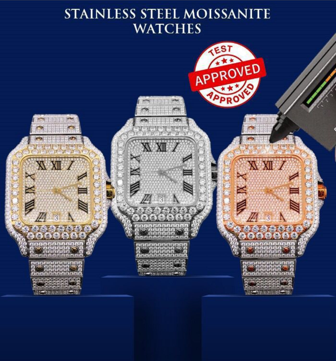 VVS Moissanite Watch – Ultimate Luxury & Certified Shine (Diamond tester approved )