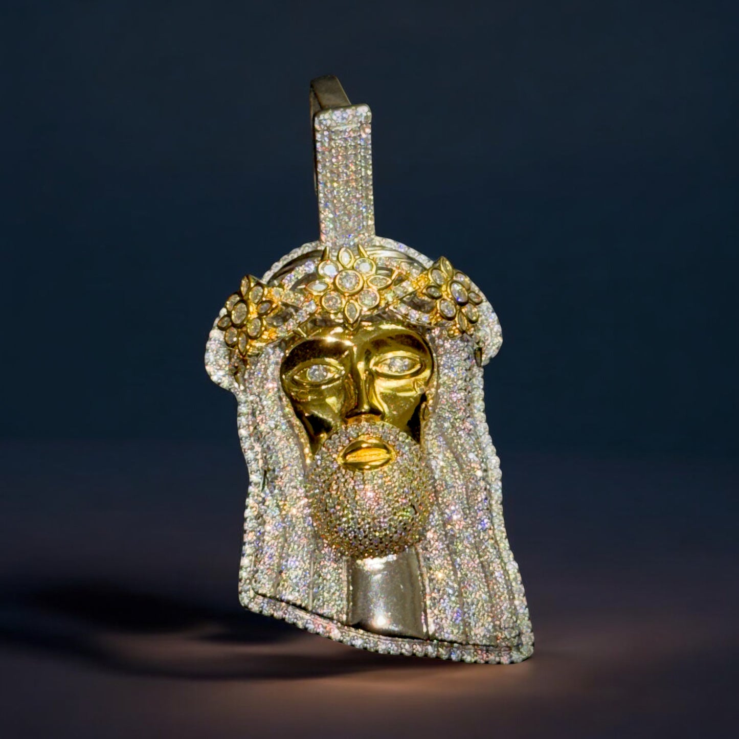 925 yellow silver Mossanite vvs Jesus charm